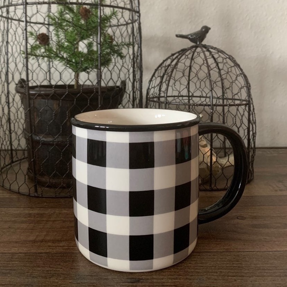 New Farmhouse Buffalo Check Plaid Mug